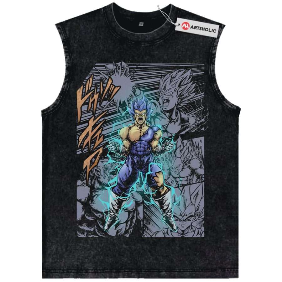 Alternative view of Vegeta Tank Top, Dragon Ball Tank Top, Anime Tank Top, Vintage Tank Top