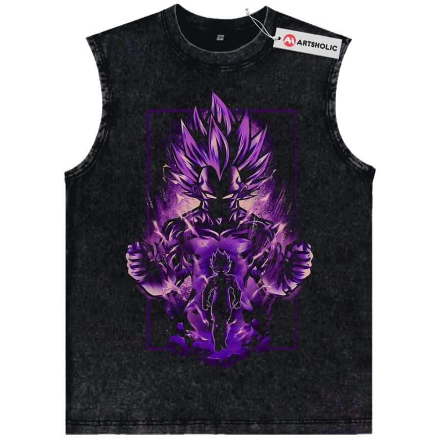Alternative view of Vegeta Tank Top, Dragon Ball Tank Top, DBZ Tank Top, Anime Tank Top, Vintage Tank Top