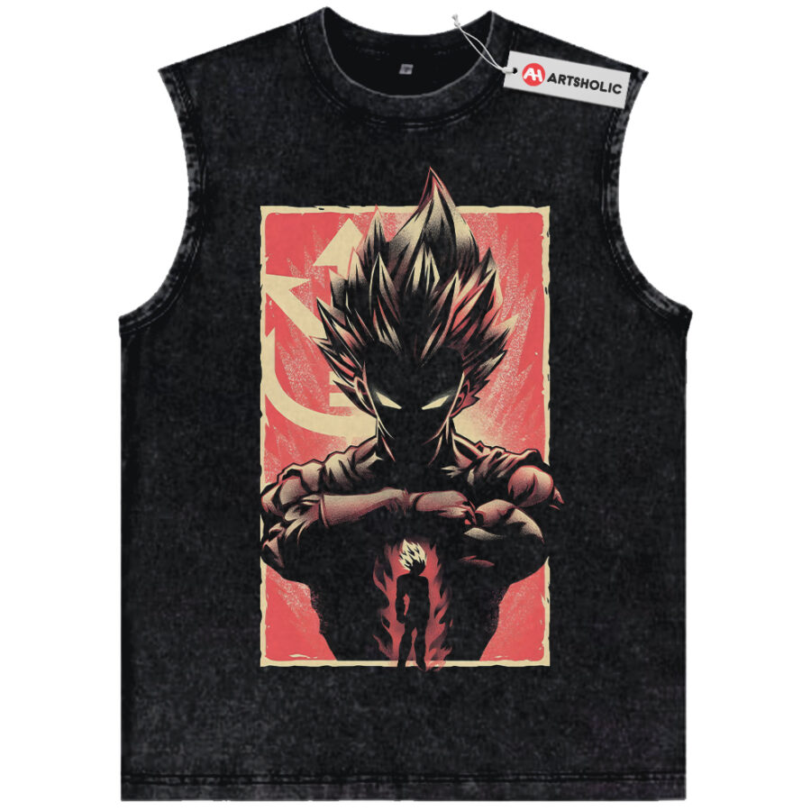 Alternative view of Vegeta Tank Top, Dragon Ball Tank Top, DBZ Tank Top, Anime Tank Top, Vintage Tank Top