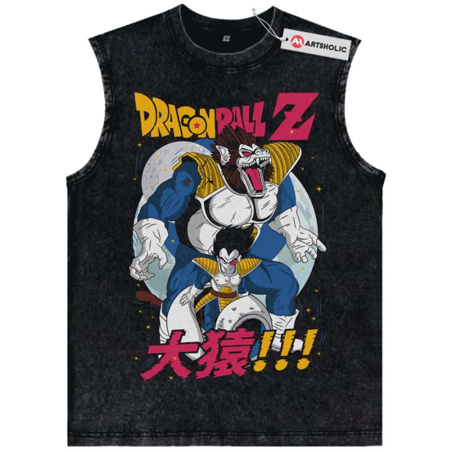 Alternative view of Vegeta Tank Top, Dragon Ball Tank Top, DBZ Tank Top, Anime Tank Top, Vintage Tank Top