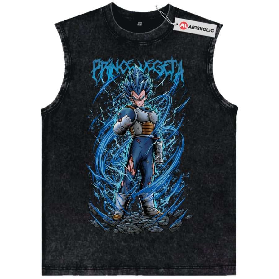 Alternative view of Vegeta Tank Top, Dragon Ball Tank Top, DBZ Tank Top, Anime Tank Top, Vintage Tank Top