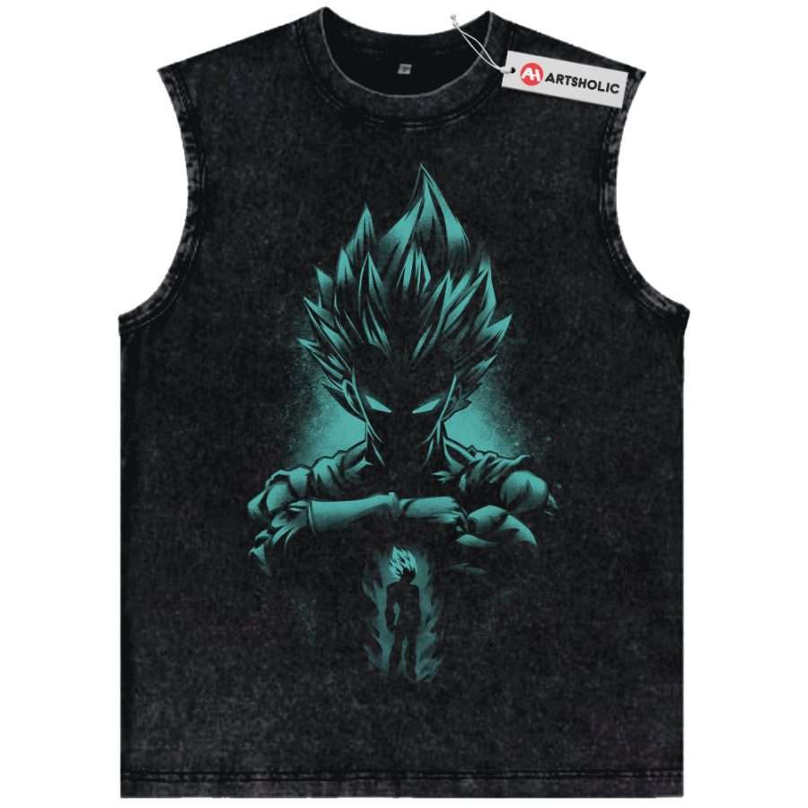 Alternative view of Vegeta Tank Top, Dragon Ball Tank Top, DBZ Tank Top, Anime Tank Top, Vintage Tank Top