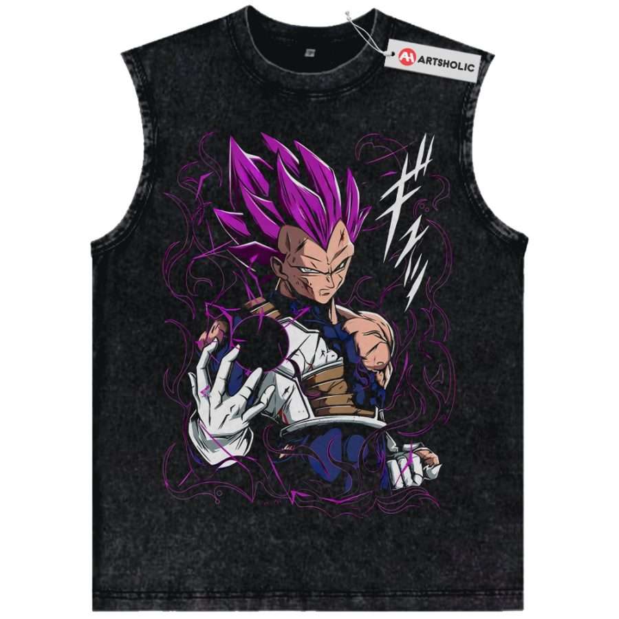 Alternative view of Vegeta Tank Top, Dragon Ball Tank Top, DBZ Tank Top, Anime Tank Top, Vintage Tank Top