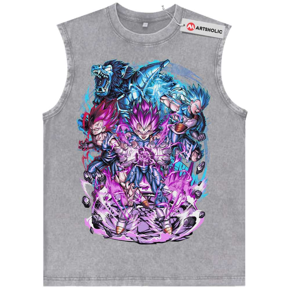 Alternative view of Vegeta Tank Top, Dragon Ball Z Tank Top, DBZ Tank Top, Anime Tank Top, Vintage Tank Top