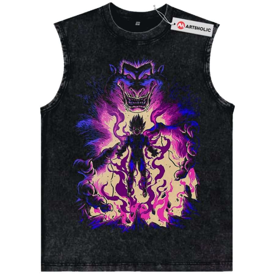 Alternative view of Vegeta Tank Top, Dragon Ball Z Tank Top, DBZ Tank Top, Anime Tank Top, Vintage Tank Top