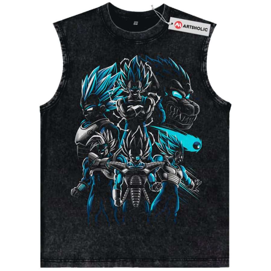 Alternative view of Vegeta Tank Top, Dragon Ball Z Tank Top, DBZ Tank Top, Anime Tank Top, Vintage Tank Top