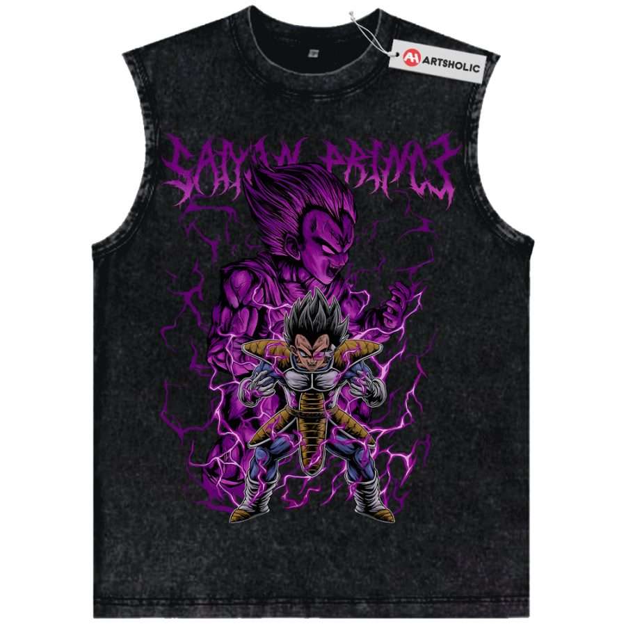 Alternative view of Vegeta Tank Top, Dragon Ball Z Tank Top, DBZ Tank Top, Anime Tank Top, Vintage Tank Top