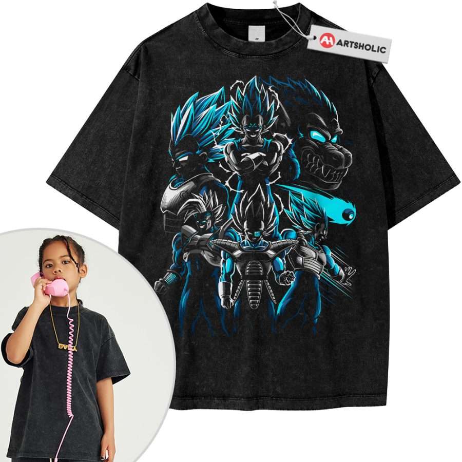 Alternative view of Vegeta Tee For Kids, Dragon Ball Z Tee For Kids, DBZ Tee For Kids, Anime Tee For Kids, Vintage Tee For Kids