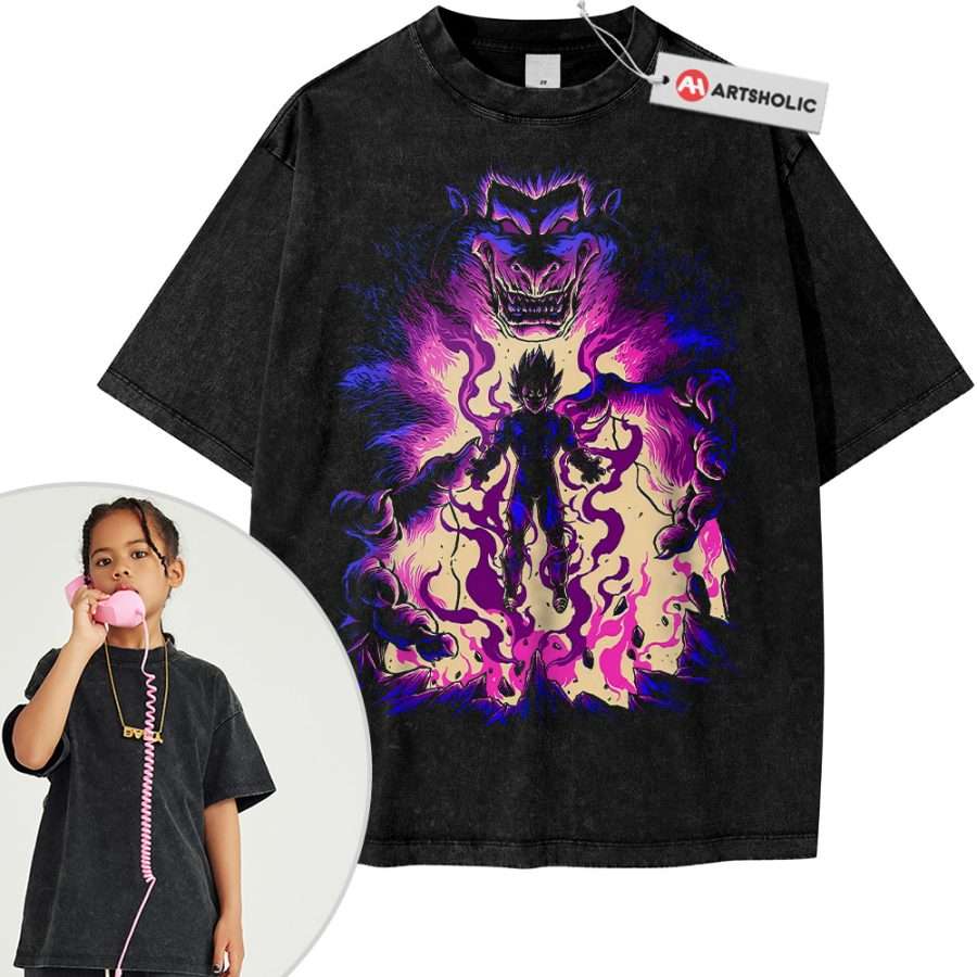 Alternative view of Vegeta Tee For Kids, Dragon Ball Z Tee For Kids, DBZ Tee For Kids, Anime Tee For Kids, Vintage Tee For Kids
