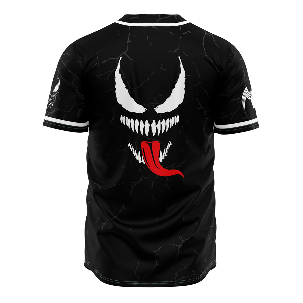 Alternative view of Venom Marvel Custom Baseball Jersey - Otaku Hall