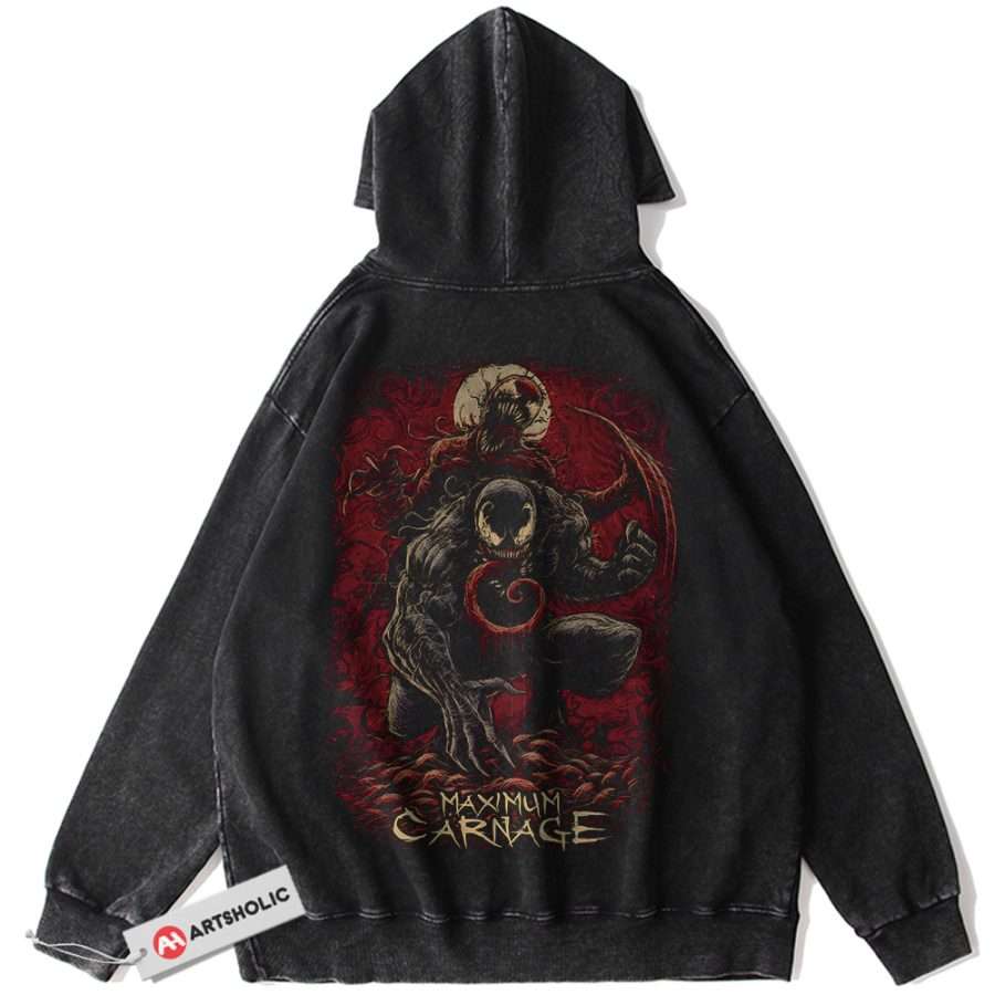 Alternative view of Venom vs Carnage Hoodie, Marvel Comics Hoodie, Vintage Hoodie