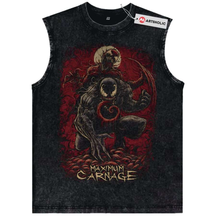 Alternative view of Venom vs Carnage Tank Top, Marvel Comics Tank Top, Vintage Tank Top