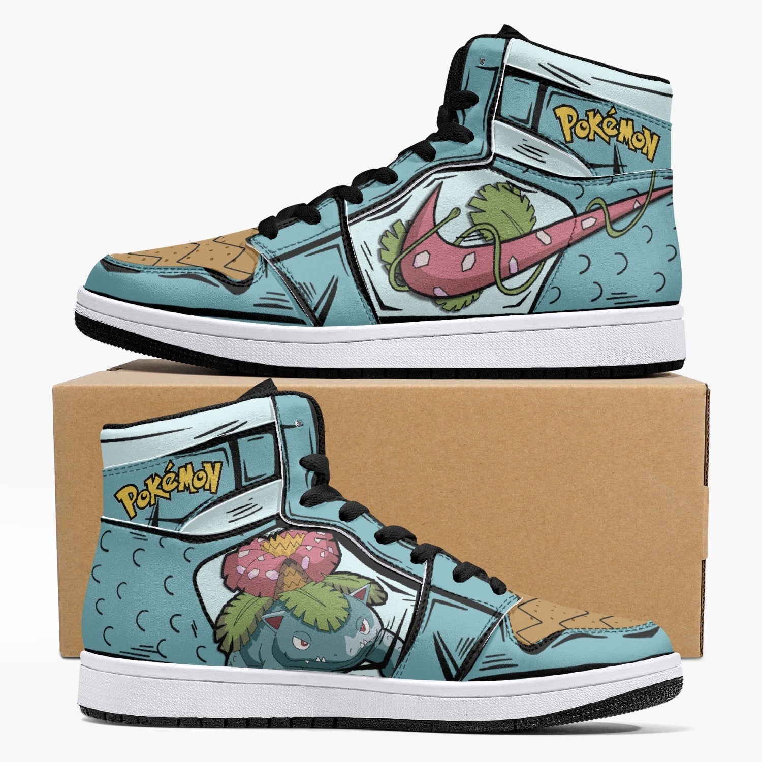 Venosaur Pokemon Custom Sneaker Mid 1 Basketball Shoes - Otaku Hall