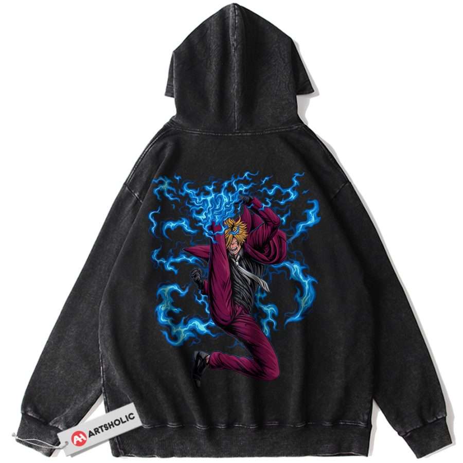 Alternative view of Vinsmoke Sanji Hoodie, One Piece Hoodie, Anime Hoodie, Vintage Hoodie
