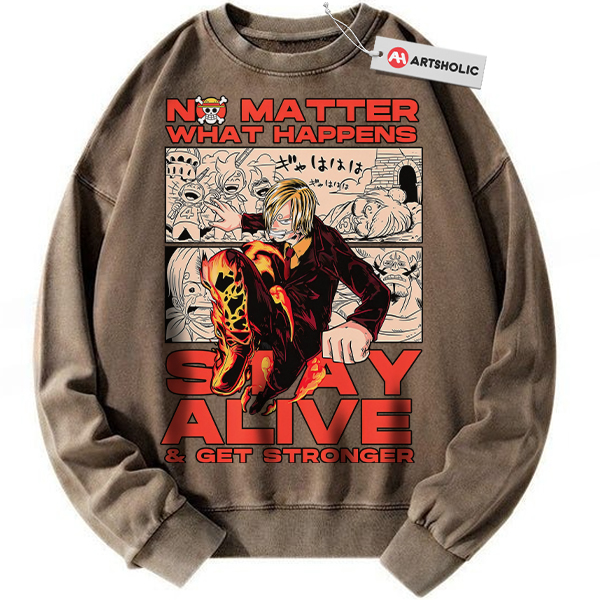 Alternative view of Vinsmoke Sanji Sweatshirt, One Piece Sweatshirt, Anime Sweatshirt, Vintage Sweatshirt