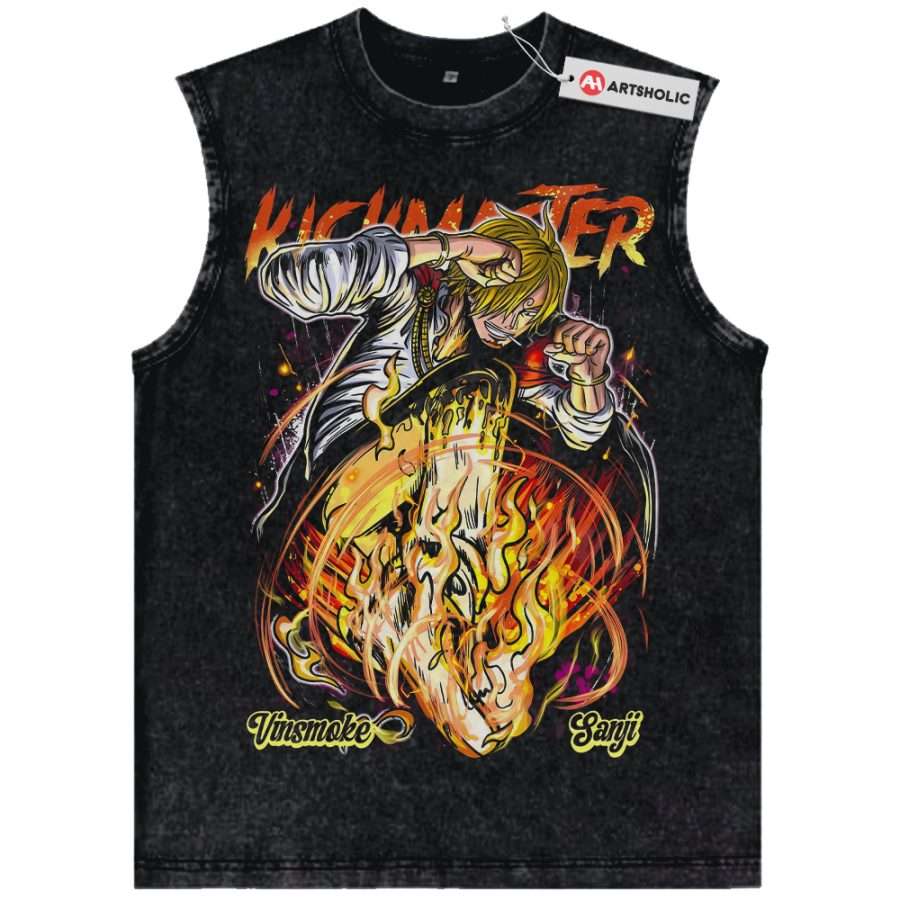 Alternative view of Vinsmoke Sanji Tank Top, One Piece Tank Top, Anime Tank Top, Vintage Tank Top