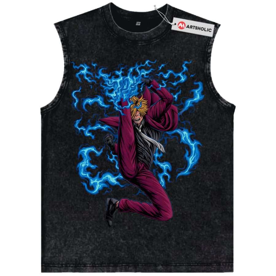 Alternative view of Vinsmoke Sanji Tank Top, One Piece Tank Top, Anime Tank Top, Vintage Tank Top