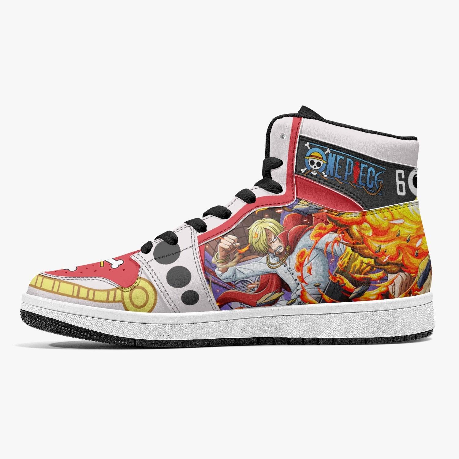 Alternative view of Vinsmoke Sanji Whole Cake Island One Piece Custom Sneaker Mid 1 Basketball Shoes - Otaku Hall