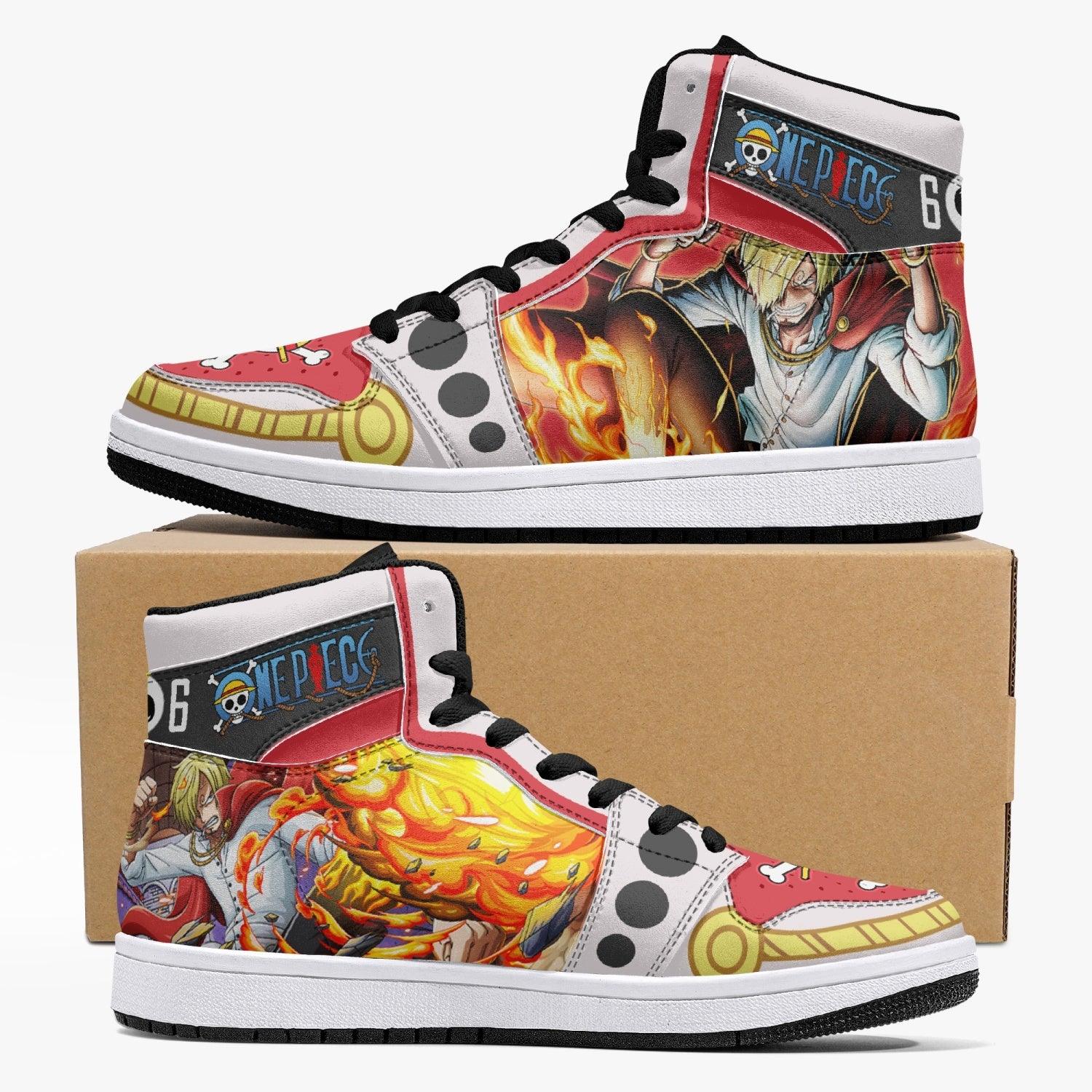Vinsmoke Sanji Whole Cake Island One Piece Custom Sneaker Mid 1 Basketball Shoes - Otaku Hall