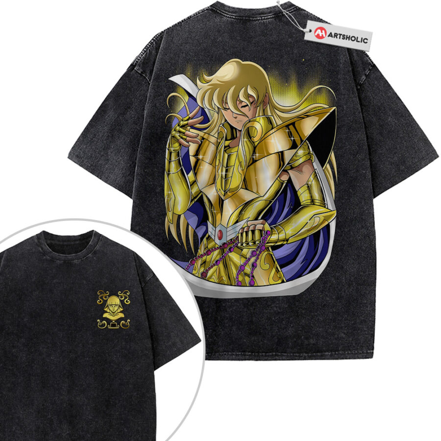 Alternative view of Virgo Shaka Shirt, Saint Seiya Shirt, Anime Shirt, Vintage T-Shirt 2-Sided