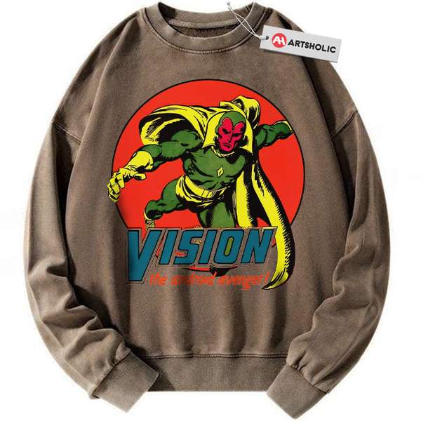 Alternative view of Vision Sweatshirt, Marvel Comics Sweatshirt, Vintage Sweatshirt