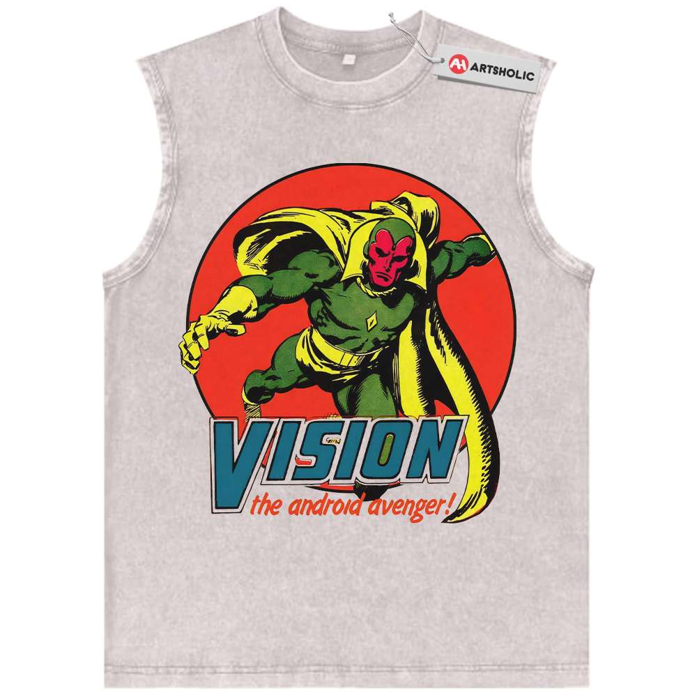 Alternative view of Vision Tank Top, Marvel Comics Tank Top, Vintage Tank Top