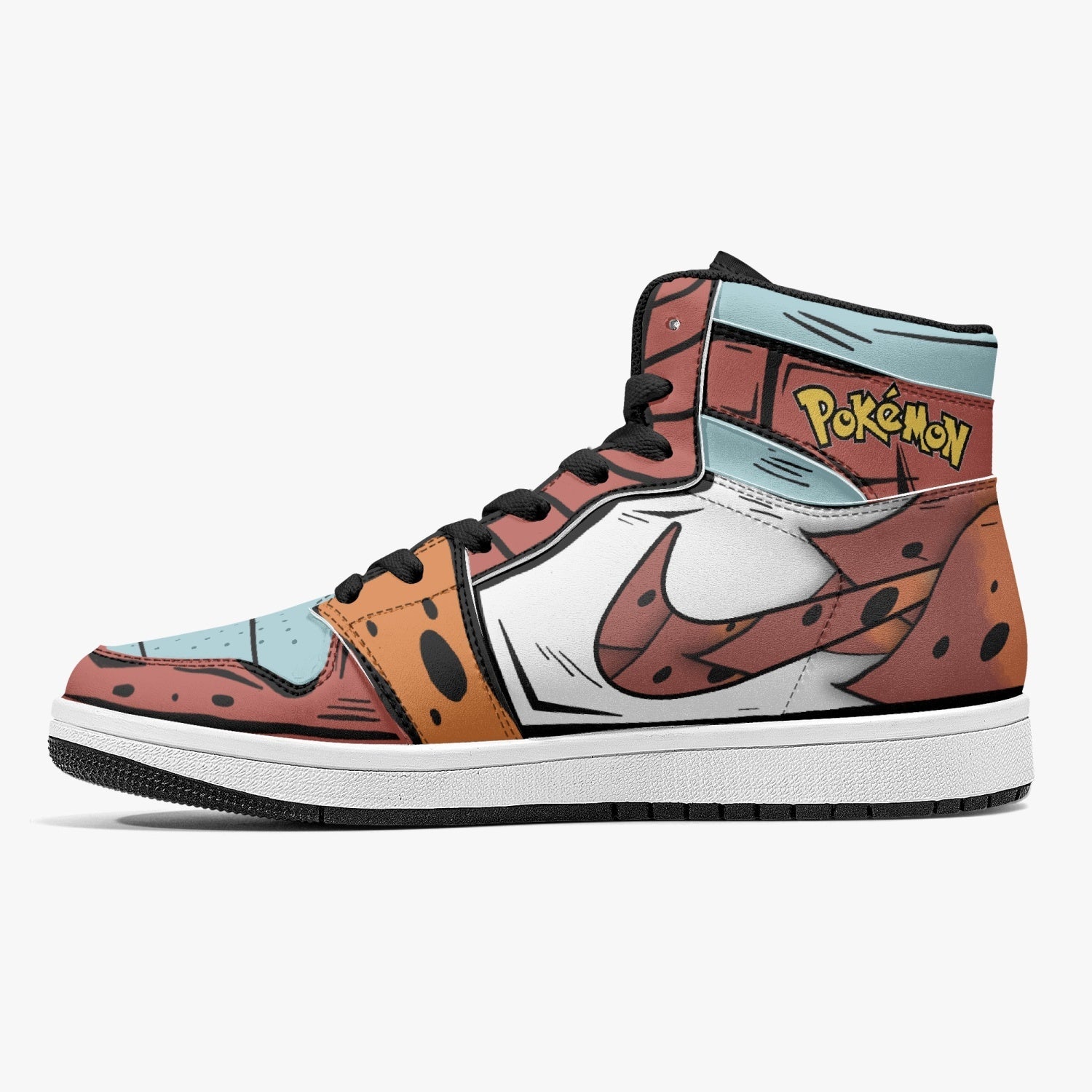 Alternative view of Volcarona Pokemon Custom Sneaker Mid 1 Basketball Shoes - Otaku Hall