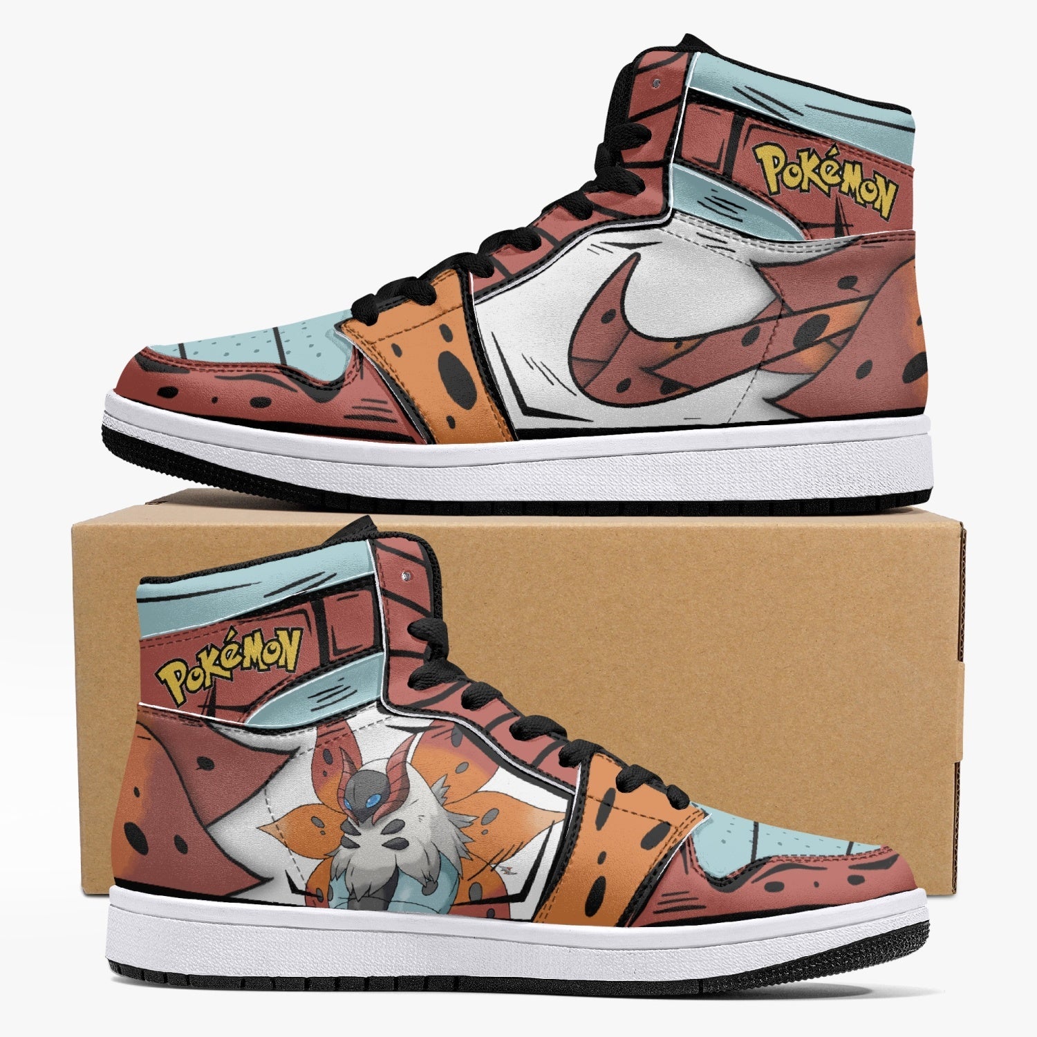 Volcarona Pokemon Custom Sneaker Mid 1 Basketball Shoes - Otaku Hall