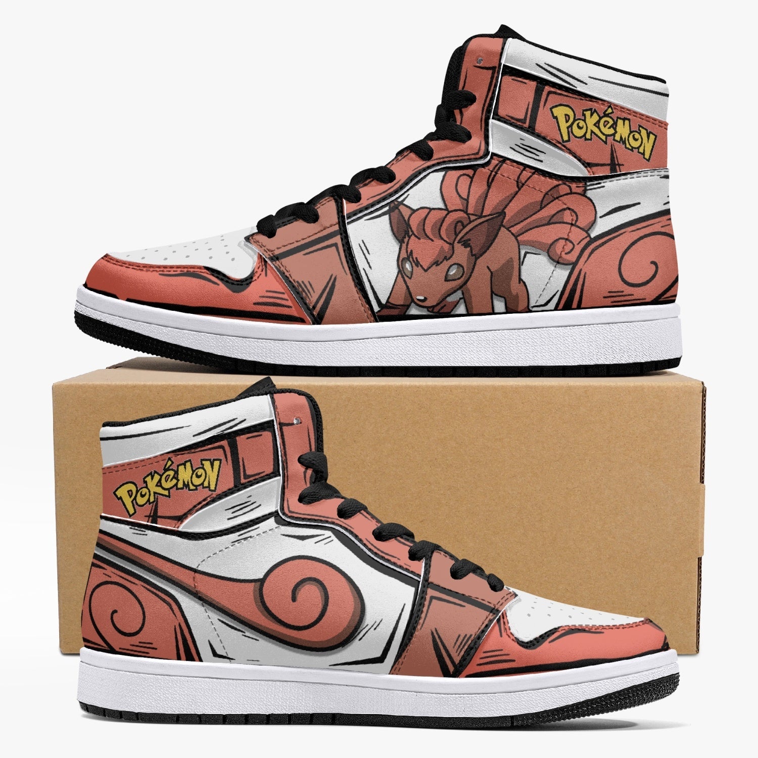 Vulpix Pokemon Custom Sneaker Mid 1 Basketball Shoes - Otaku Hall