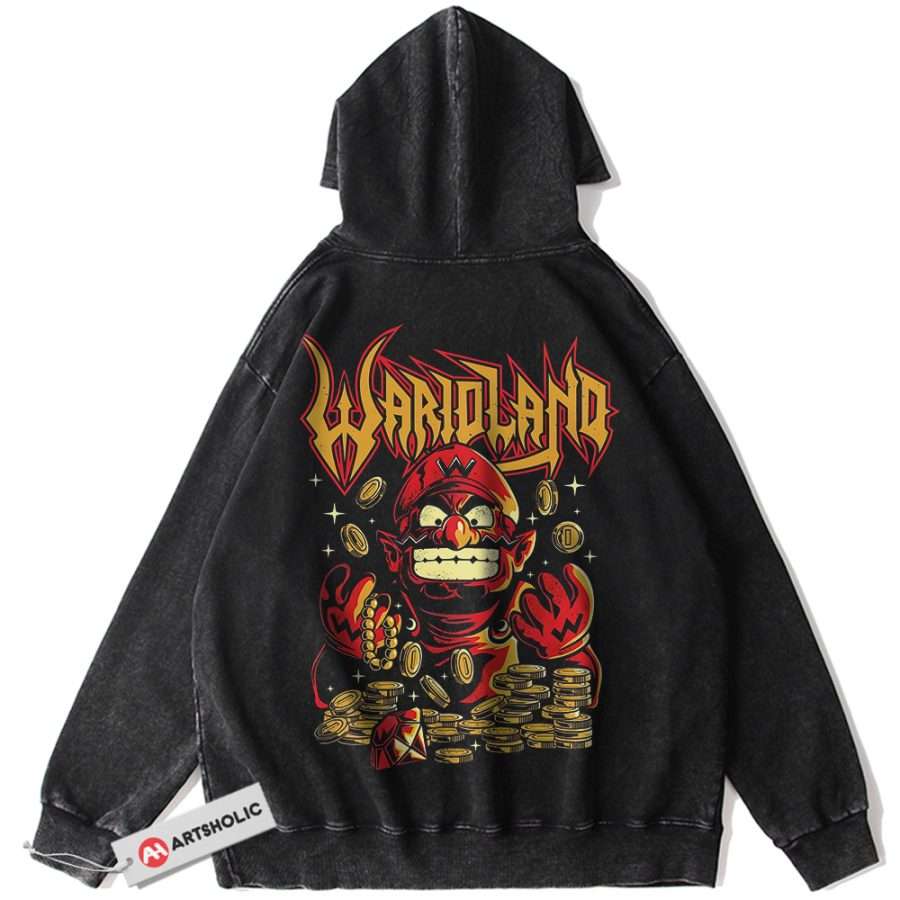 Alternative view of Wario Land: Super Mario Hoodie, Game Hoodie, Vintage Hoodie