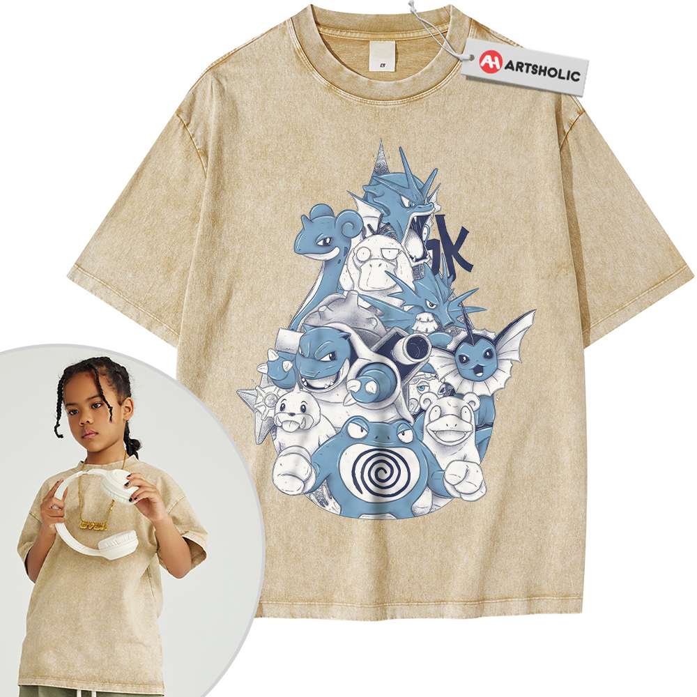 Alternative view of Water Class Pokemon Shirt For Kids, Anime Shirt For Kids, Vintage T-Shirt For Kids