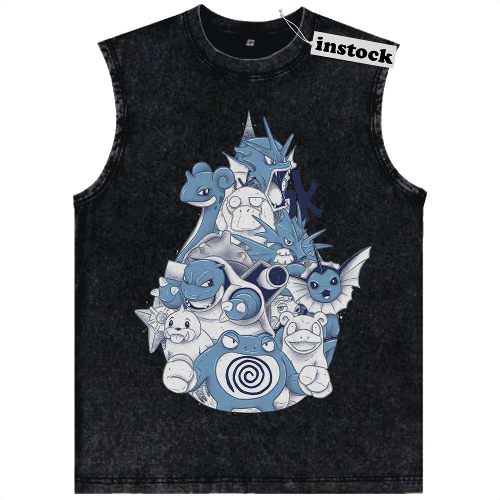 Water Class Pokemon Tank Top, Anime Tank Top, Vintage Tank Top