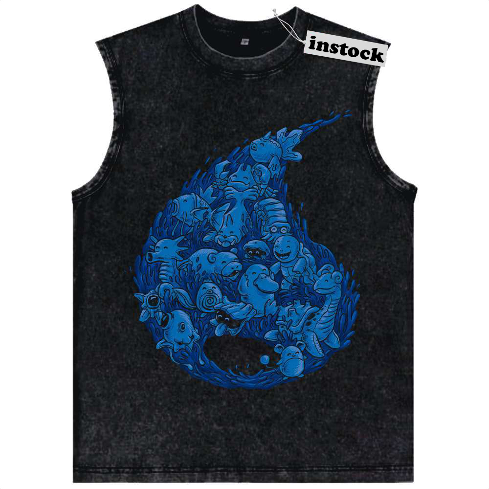 Water-Type Pokemon Tank Top, Anime Tank Top, Vintage Tank Top