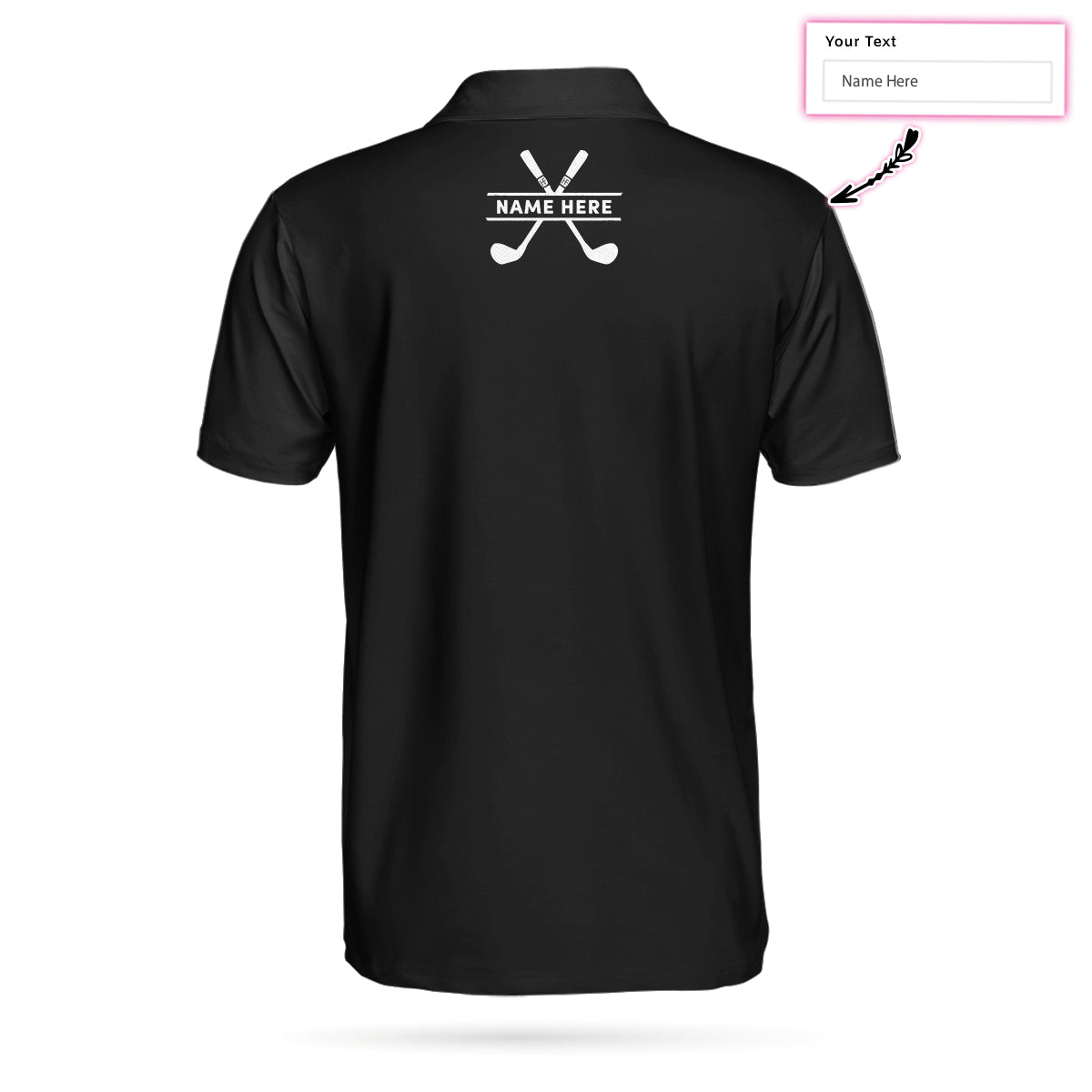 Alternative view of Weapons Of Grass Destruction Short Sleeve Custom Polo Shirt, Personalized Black Polo Shirt, Best Golf Shirt For Men