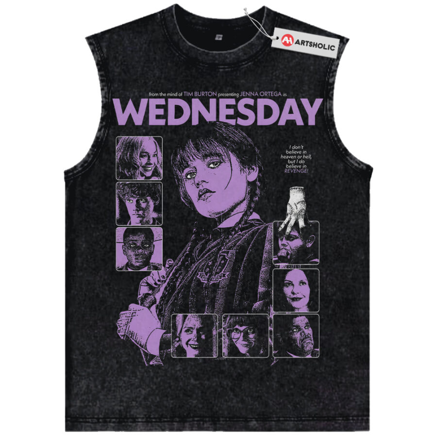 Alternative view of Wednesday Tank Top, Halloween Tank Top, Horror Movie Tank Top, Vintage Tank Top