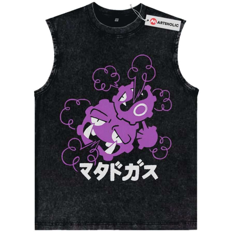 Alternative view of Weezing Tank Top, Pokemon Tank Top, Anime Tank Top, Vintage Tank Top