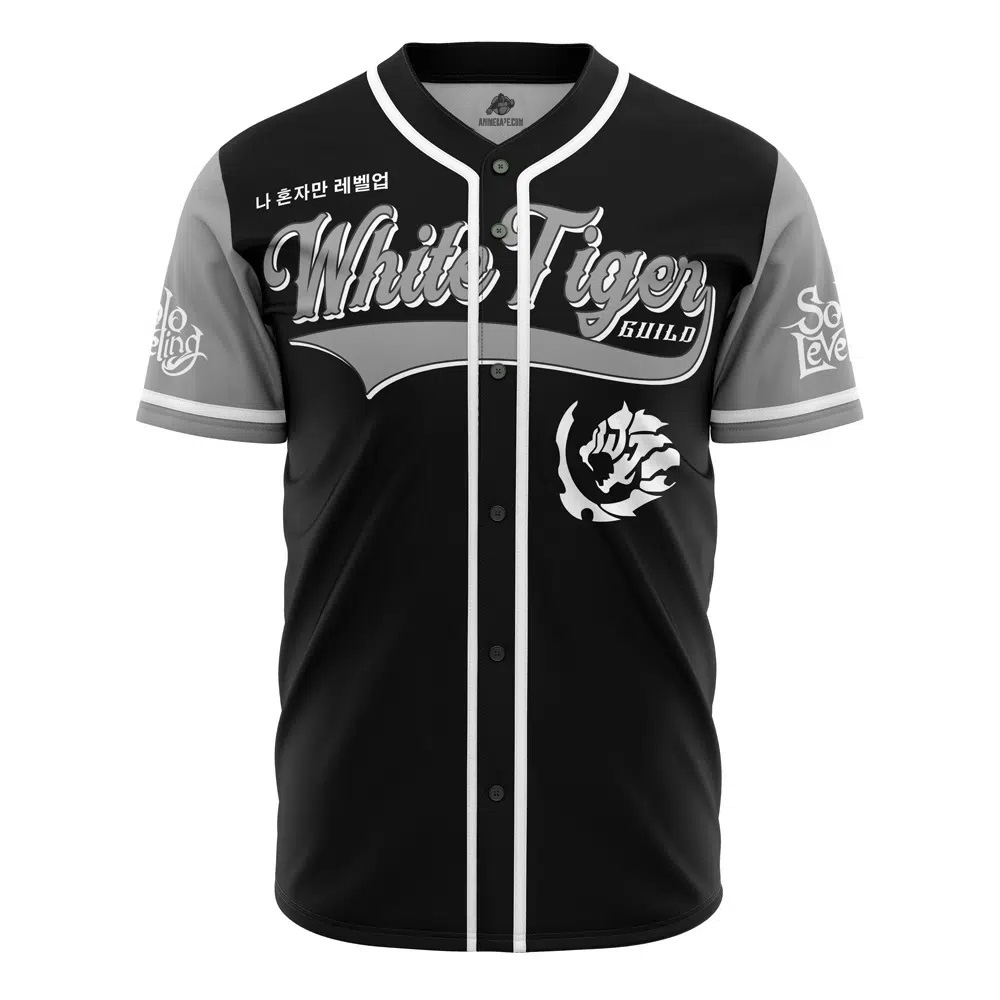 White Tiger Guild Solo Leveling Custom Baseball Jersey - Otaku Hall