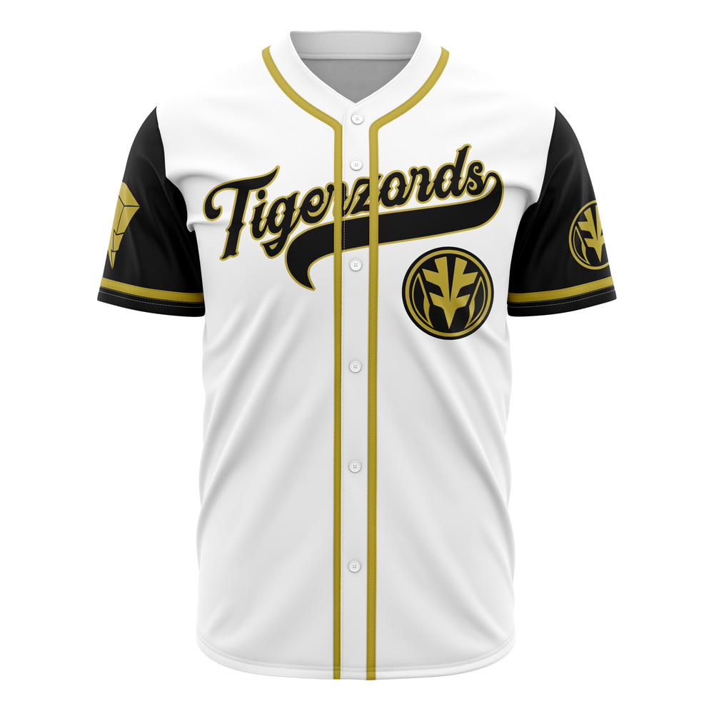 White Tigerzords Tommy Oliver Power Rangers Custom Baseball Jersey - Otaku Hall