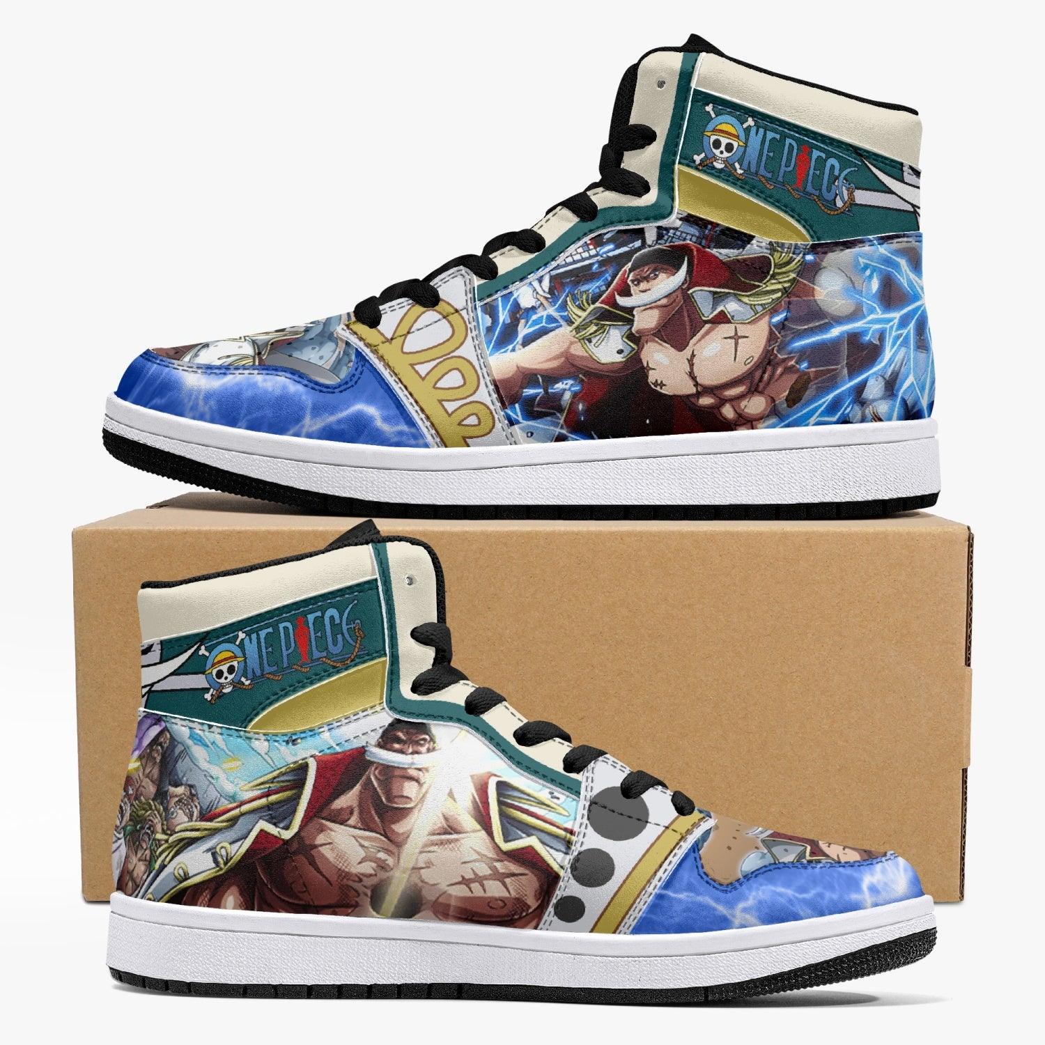 Whitebeard Marineford One Piece Custom Sneaker Mid 1 Basketball Shoes - Otaku Hall
