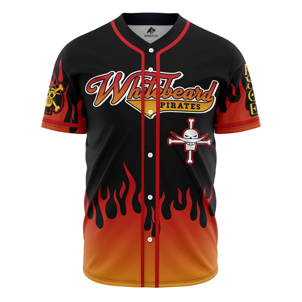 Whitebeard Pirates Ace One Piece Custom Baseball Jersey - Otaku Hall