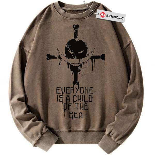 Alternative view of Whitebeard Sweatshirt, One Piece Sweatshirt, Anime Sweatshirt, Vintage Sweater