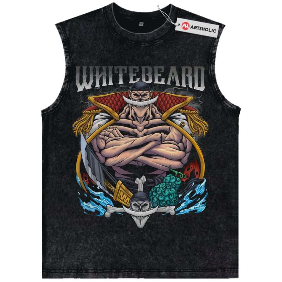 Alternative view of Whitebeard Tank Top, Edward Newgate Tank Top, One Piece Tank Top, Anime Tank Top, Vintage Tank Top