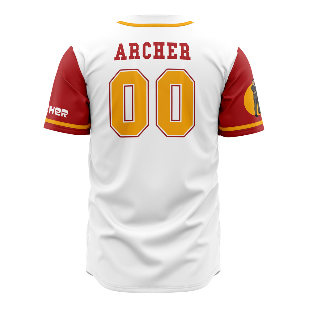 Alternative view of Whore Island Ocelots Archer Baseball Jersey
