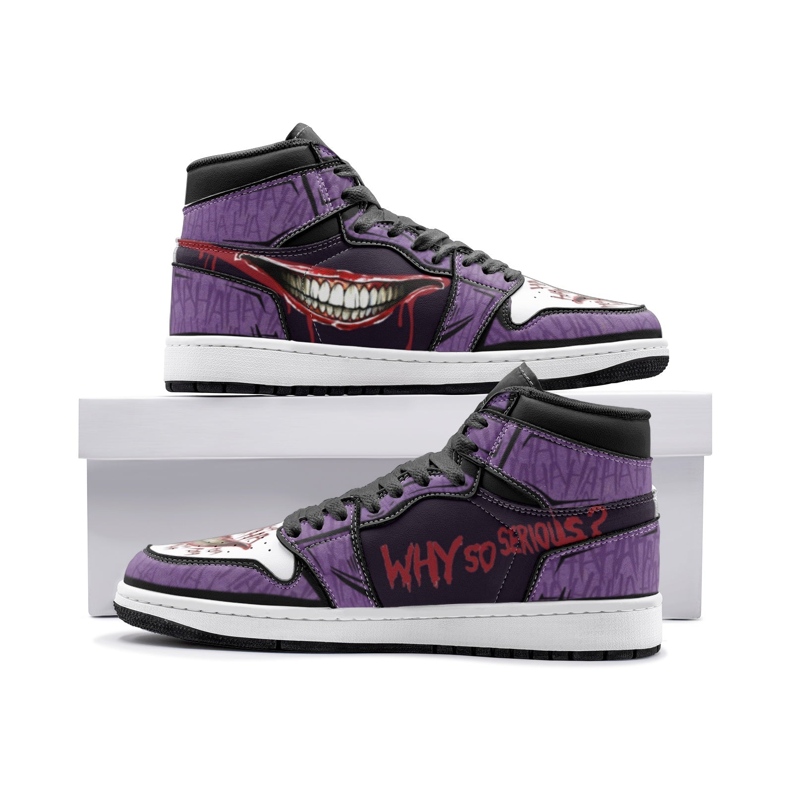 Why So Serious The Joker Custom Sneaker Mid 1 Basketball Shoes - Otaku Hall