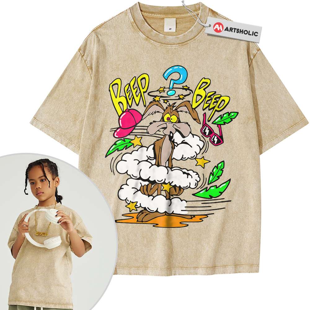 Alternative view of Wile E Coyote Shirt For Kids, Looney Tunes Shirt For Kids, Cartoon Shirt For Kids, Vintage Tee For Kids