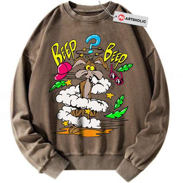 Alternative view of Wile E Coyote Sweatshirt, Looney Tunes Sweatshirt, Cartoon Sweatshirt, Vintage Sweater