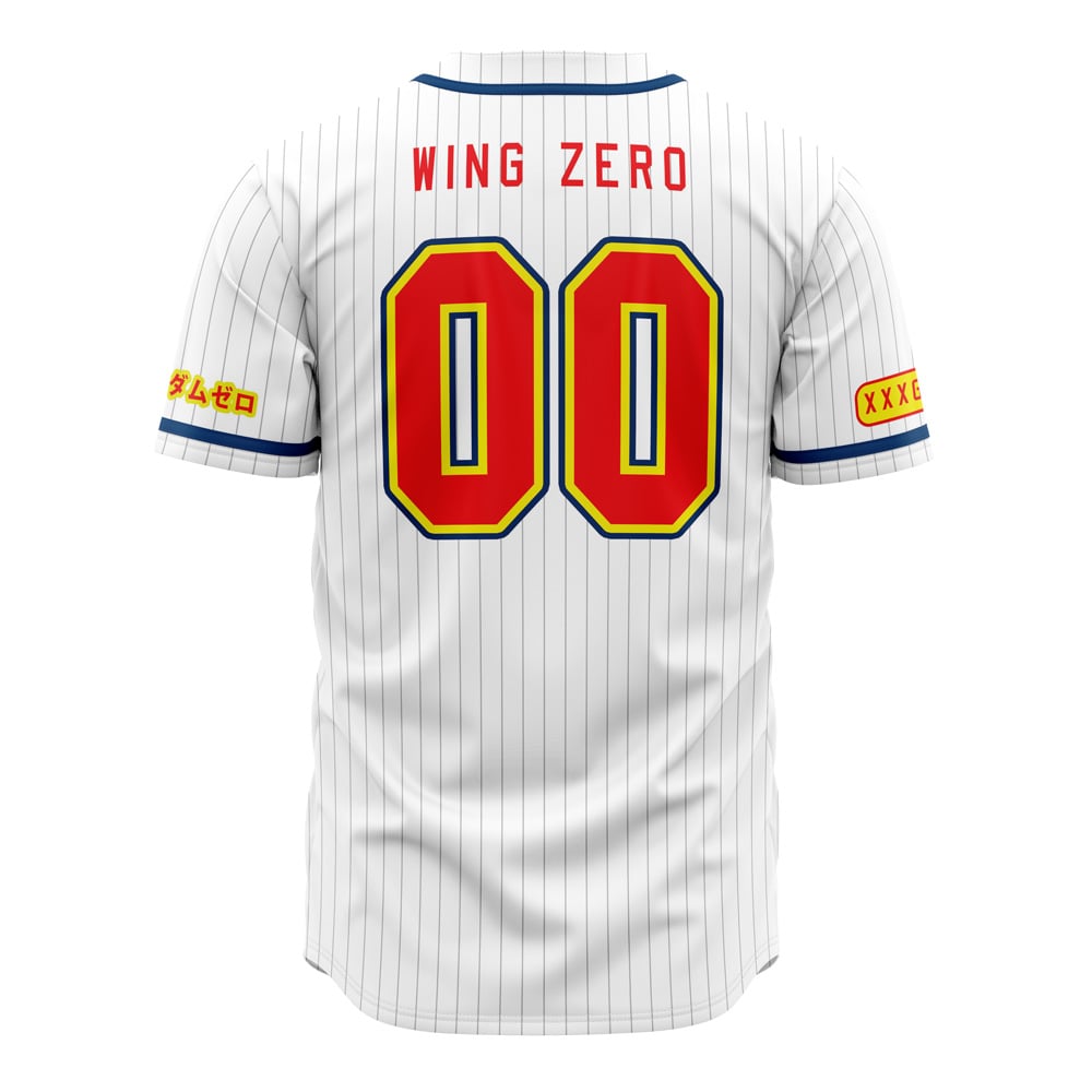 Alternative view of Wing Zero Gundam Baseball Jersey