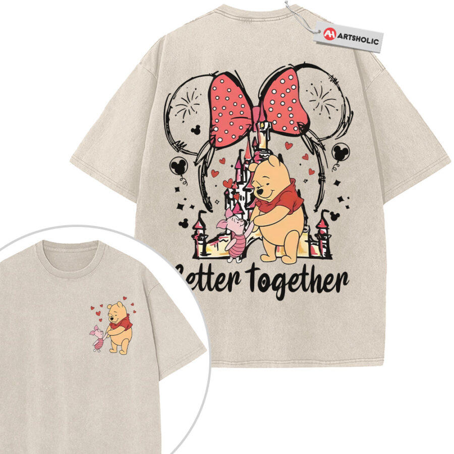 Alternative view of Winnie-the-Pooh Shirt, Valentine's Day Shirt, Animated Shirt, Vintage T-Shirt 2-Sided