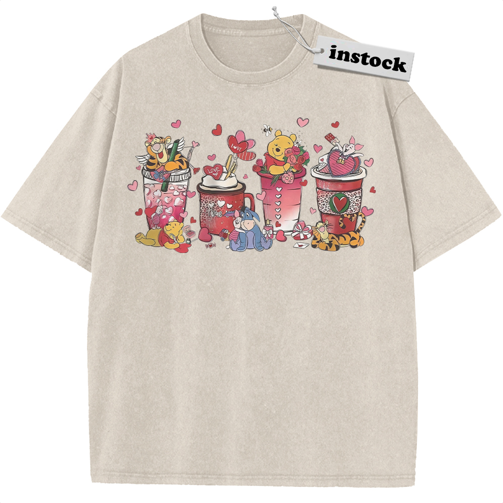 Winnie-the-Pooh Shirt, Valentine's Day Shirt, Animated Shirt, Vintage Tee