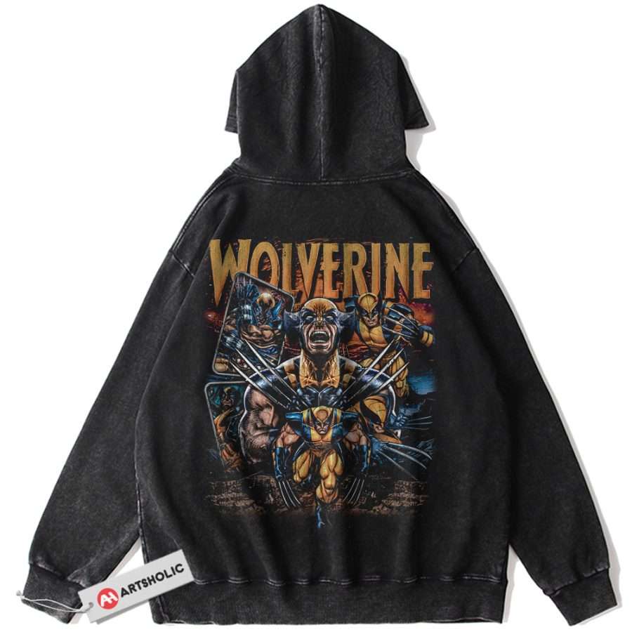 Alternative view of Wolverine Hoodie, X-Men Hoodie, Marvel Comics Hoodie, Vintage Hoodie